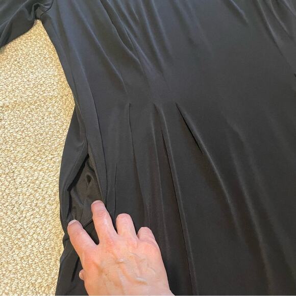 Connected Apparel Women's Plus Little Black Dress Jersey Pockets Comfy size 18W - Picture 6 of 9